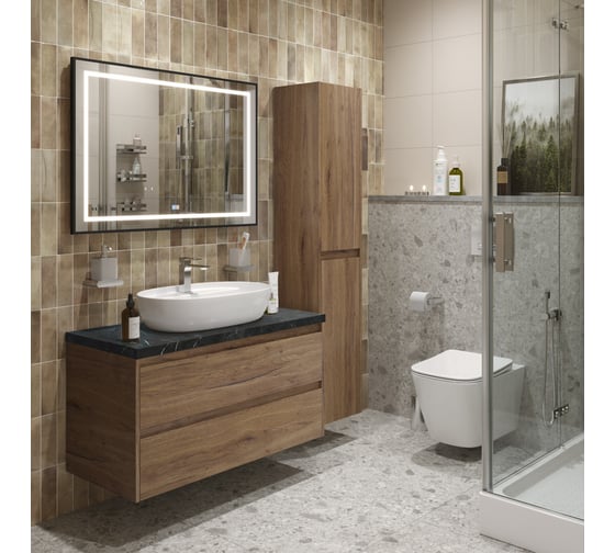 Подвесная тумба со столешницей и накладной раковиной BelBagno KRAFT 100 KRAFT100RT-KEPMNO-1346-SET
