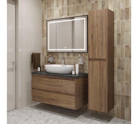 Подвесная тумба со столешницей и накладной раковиной BelBagno KRAFT 100 KRAFT100RT-KEPMNO-1346-SET
