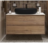 Подвесная тумба со столешницей и накладной раковиной BelBagno KRAFT 100, KRAFT100RT-KEPBO-1084-H301-SET