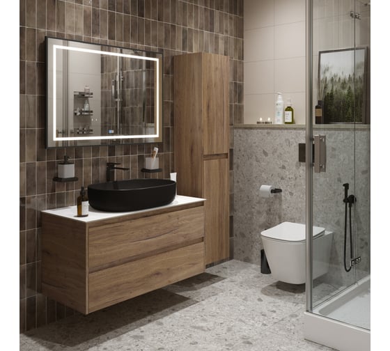 Подвесная тумба со столешницей и накладной раковиной BelBagno KRAFT 100, KRAFT100RT-KEPBO-1084-H301-SET