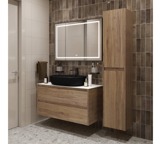 Подвесная тумба со столешницей и накладной раковиной BelBagno KRAFT 100, KRAFT100RT-KEPBO-1084-H301-SET