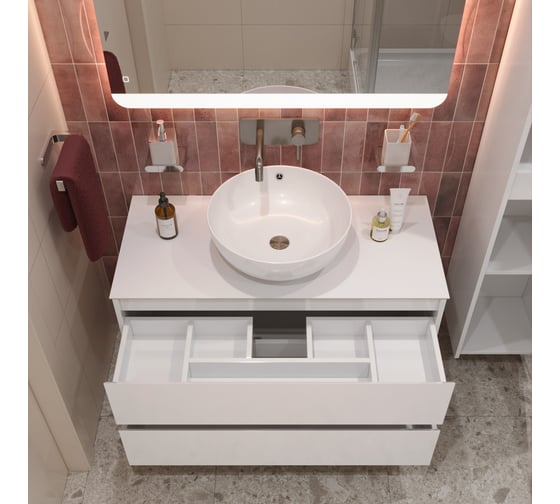 Подвесная тумба со столешницей и накладной раковиной BelBagno KRAFT 80 KRAFT80BO-KEPBO-1077-SET