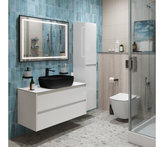 Подвесная тумба со столешницей и накладной раковиной BelBagno KRAFT 80 KRAFT80BO-KEPBO-1302H301-SET
