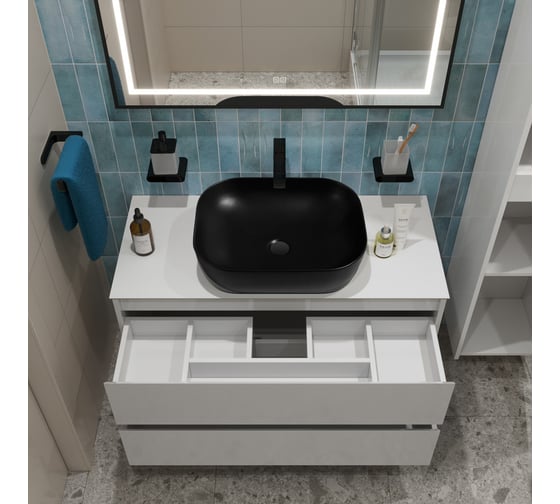 Подвесная тумба со столешницей и накладной раковиной BelBagno KRAFT 80 KRAFT80BO-KEPBO-1302H301-SET