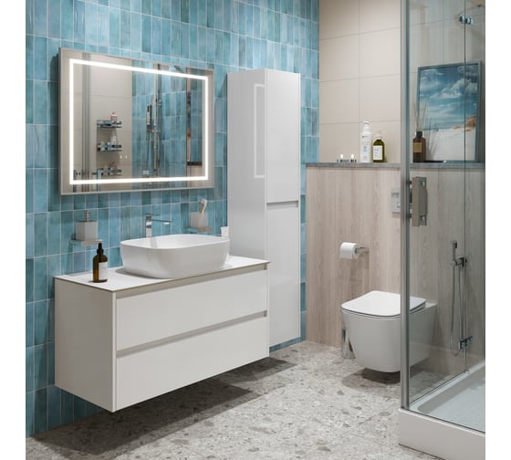 Подвесная тумба со столешницей и накладной раковиной BelBagno KRAFT 80 KRAFT80BO-KEPBO-1302-SET