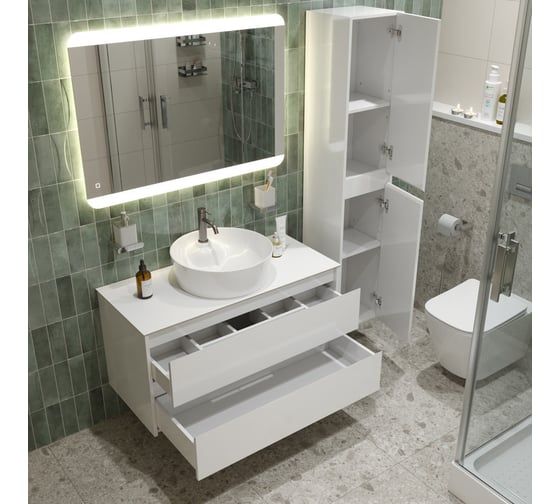 Подвесная тумба со столешницей и накладной раковиной BelBagno KRAFT 80 KRAFT80BO-KEPBO-1306-SET
