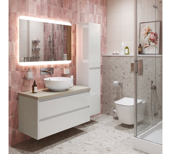 Подвесная тумба со столешницей и накладной раковиной BelBagno KRAFT 80 KRAFT80BO-KEPMCO-1077-SET