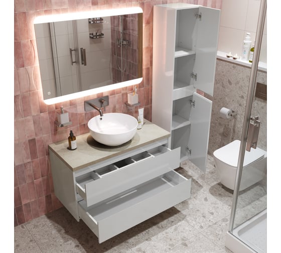 Подвесная тумба со столешницей и накладной раковиной BelBagno KRAFT 80 KRAFT80BO-KEPMCO-1077-SET