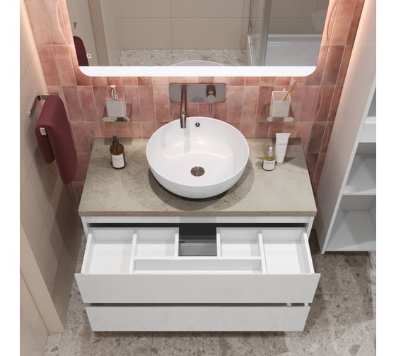 Подвесная тумба со столешницей и накладной раковиной BelBagno KRAFT 80 KRAFT80BO-KEPMCO-1077-SET