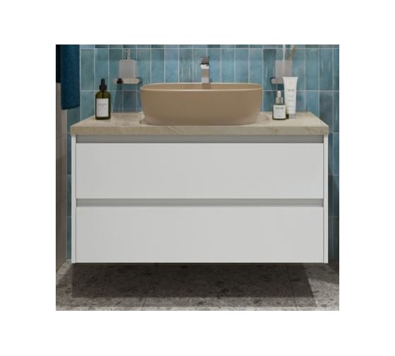 Подвесная тумба со столешницей и накладной раковиной BelBagno KRAFT 80 KRAFT80BO-KEPMCO-1302H316-SET