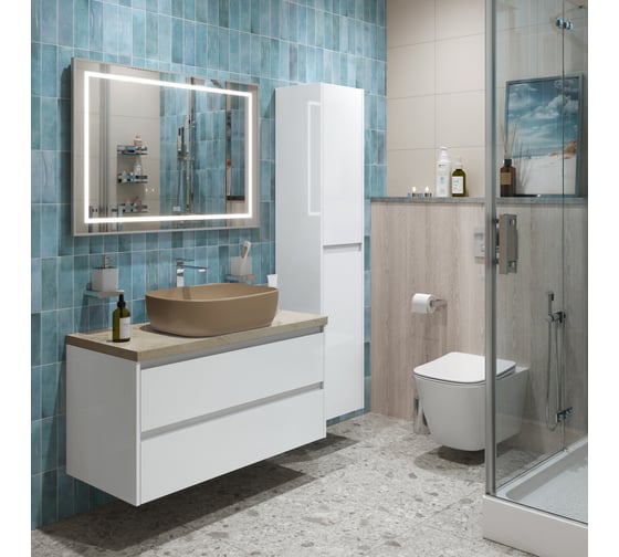 Подвесная тумба со столешницей и накладной раковиной BelBagno KRAFT 80 KRAFT80BO-KEPMCO-1302H316-SET