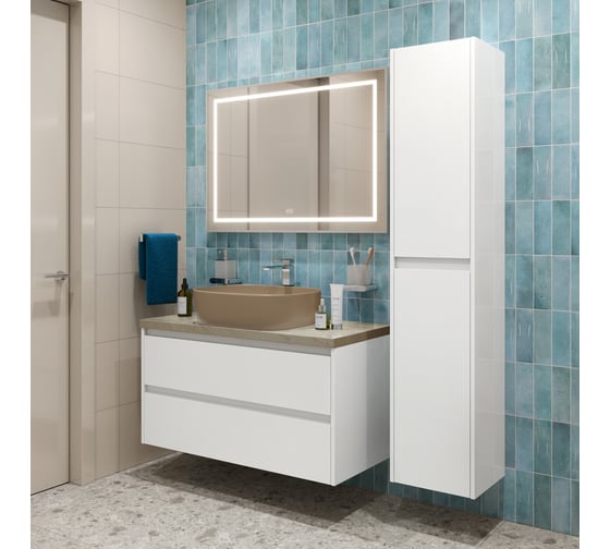 Подвесная тумба со столешницей и накладной раковиной BelBagno KRAFT 80 KRAFT80BO-KEPMCO-1302H316-SET
