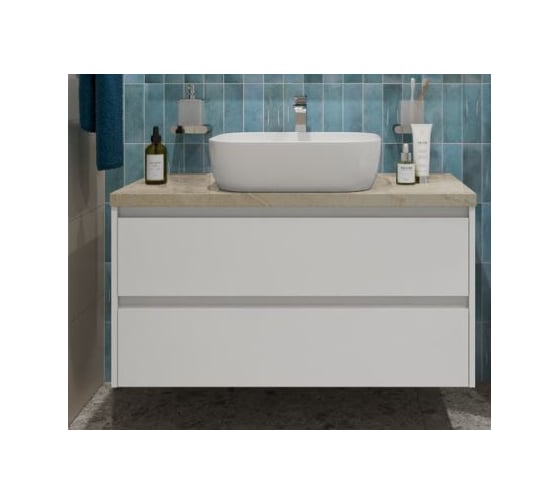 Подвесная тумба со столешницей и накладной раковиной BelBagno KRAFT 80 KRAFT80BO-KEPMCO-1302-SET