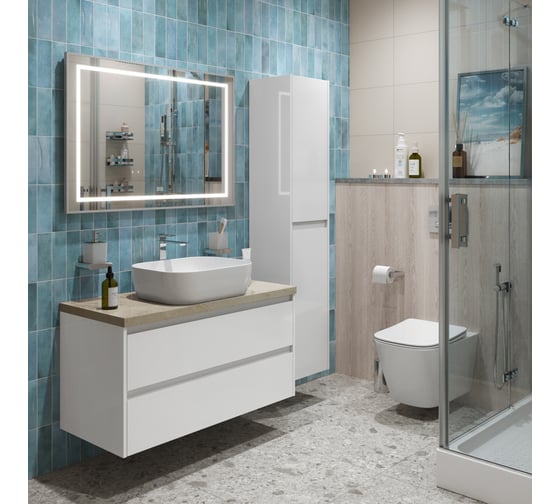 Подвесная тумба со столешницей и накладной раковиной BelBagno KRAFT 80 KRAFT80BO-KEPMCO-1302-SET