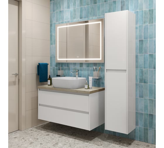 Подвесная тумба со столешницей и накладной раковиной BelBagno KRAFT 80 KRAFT80BO-KEPMCO-1302-SET