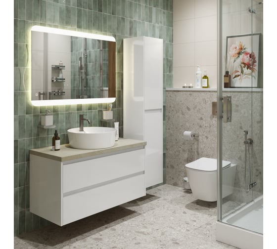Подвесная тумба со столешницей и накладной раковиной BelBagno KRAFT 80 KRAFT80BO-KEPMCO-1306-SET