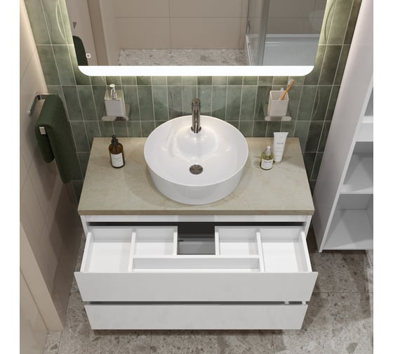 Подвесная тумба со столешницей и накладной раковиной BelBagno KRAFT 80 KRAFT80BO-KEPMCO-1306-SET
