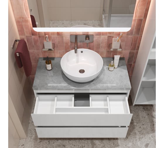 Подвесная тумба со столешницей и накладной раковиной BelBagno KRAFT 80 KRAFT80BO-KEPMGL-1077-SET