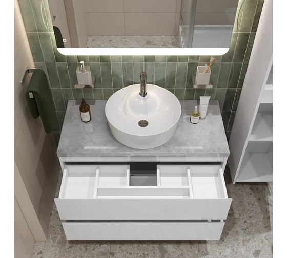 Подвесная тумба со столешницей и накладной раковиной BelBagno KRAFT 80 KRAFT80BO-KEPMGL-1306-SET