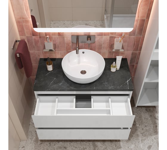 Подвесная тумба со столешницей и накладной раковиной BelBagno KRAFT 80 KRAFT80BO-KEPMNO-1077-SET