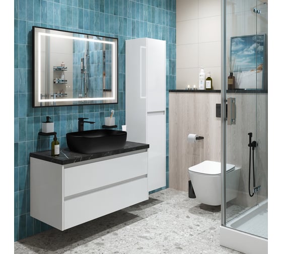 Подвесная тумба со столешницей и накладной раковиной BelBagno KRAFT 80 KRAFT80BO-KEPMNO-1302H301-SET