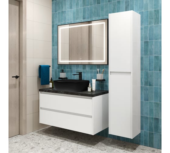 Подвесная тумба со столешницей и накладной раковиной BelBagno KRAFT 80 KRAFT80BO-KEPMNO-1302H301-SET