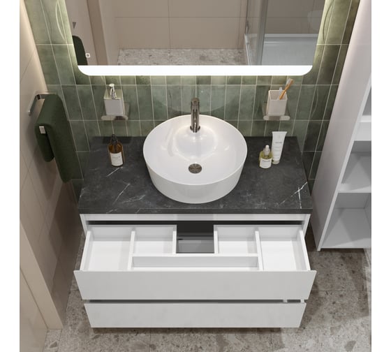 Подвесная тумба со столешницей и накладной раковиной BelBagno KRAFT 80 KRAFT80BO-KEPMNO-1306-SET