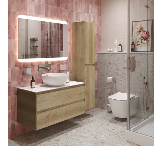 Подвесная тумба со столешницей и накладной раковиной BelBagno KRAFT 80 KRAFT80RNN-KEPBO-1077-SET