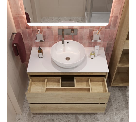Подвесная тумба со столешницей и накладной раковиной BelBagno KRAFT 80 KRAFT80RNN-KEPBO-1077-SET
