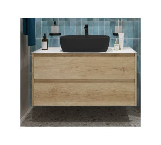 Подвесная тумба со столешницей и накладной раковиной BelBagno KRAFT 80 KRAFT80RNN-KEPBO-1302H301-SET 1