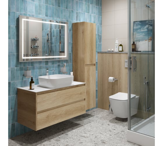 Подвесная тумба со столешницей и накладной раковиной BelBagno KRAFT 80 KRAFT80RNN-KEPBO-1302-SET