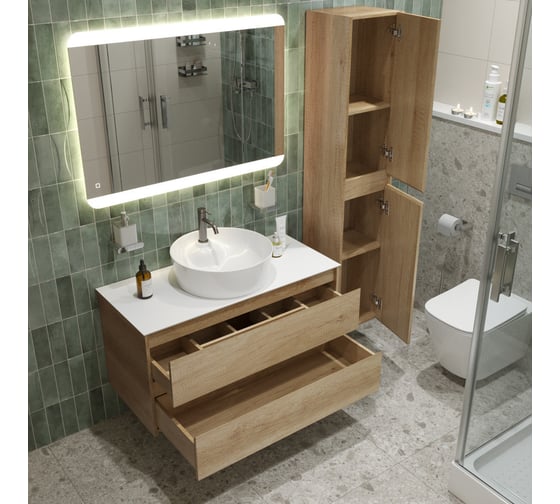 Подвесная тумба со столешницей и накладной раковиной BelBagno KRAFT 80 KRAFT80RNN-KEPBO-1306-SET