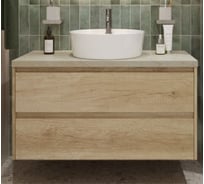 Подвесная тумба со столешницей и накладной раковиной BelBagno KRAFT 80 KRAFT80RNN-KEPMCO-1306-SET