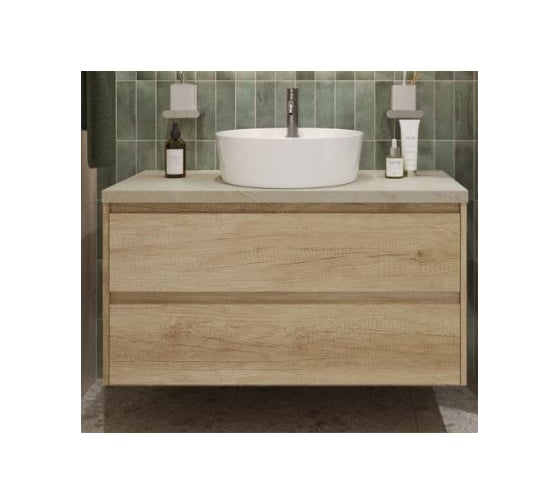 Подвесная тумба со столешницей и накладной раковиной BelBagno KRAFT 80 KRAFT80RNN-KEPMCO-1306-SET