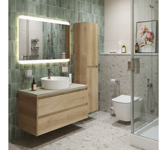 Подвесная тумба со столешницей и накладной раковиной BelBagno KRAFT 80 KRAFT80RNN-KEPMCO-1306-SET