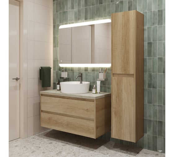 Подвесная тумба со столешницей и накладной раковиной BelBagno KRAFT 80 KRAFT80RNN-KEPMCO-1306-SET
