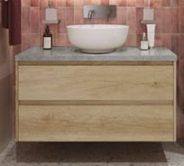 Подвесная тумба со столешницей и накладной раковиной BelBagno KRAFT 80 KRAFT80RNN-KEPMGL-1077-SET