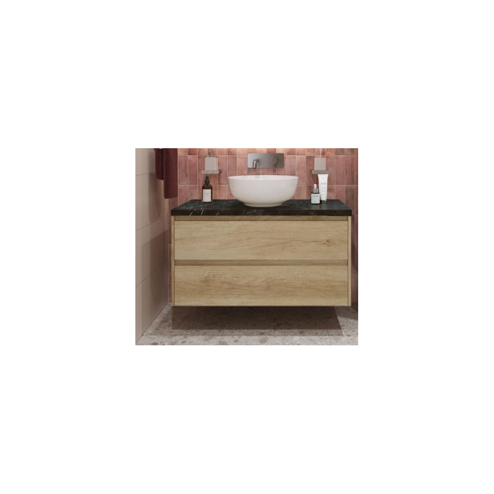 Подвесная тумба со столешницей и накладной раковиной BelBagno KRAFT 80 ...