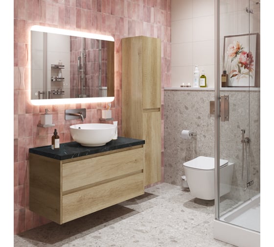 Подвесная тумба со столешницей и накладной раковиной BelBagno KRAFT 80 KRAFT80RNN-KEPMNO-1077-SET