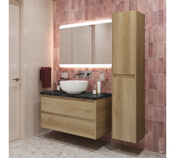 Подвесная тумба со столешницей и накладной раковиной BelBagno KRAFT 80 KRAFT80RNN-KEPMNO-1077-SET