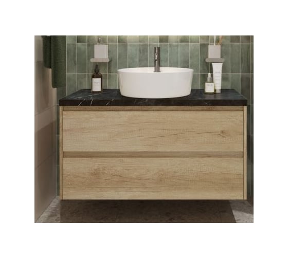 Подвесная тумба со столешницей и накладной раковиной BelBagno KRAFT 80 KRAFT80RNN-KEPMNO-1306-SET