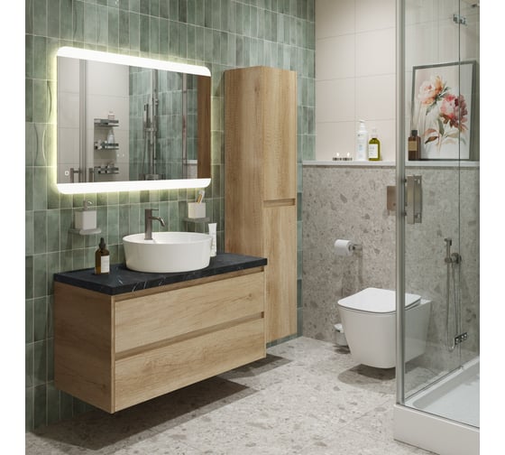 Подвесная тумба со столешницей и накладной раковиной BelBagno KRAFT 80 KRAFT80RNN-KEPMNO-1306-SET