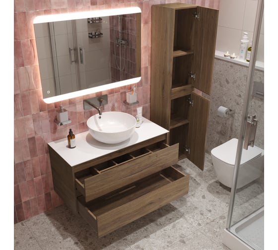 Подвесная тумба со столешницей и накладной раковиной BelBagno KRAFT 80 KRAFT80RT-KEPBO-1077-SET