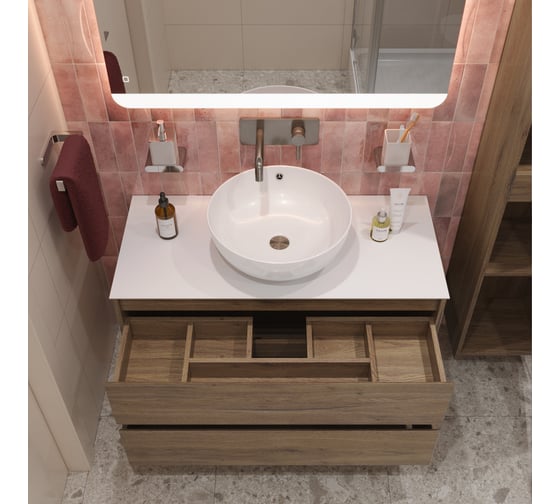 Подвесная тумба со столешницей и накладной раковиной BelBagno KRAFT 80 KRAFT80RT-KEPBO-1077-SET