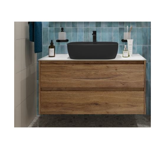 Подвесная тумба со столешницей и накладной раковиной BelBagno KRAFT 80 KRAFT80RT-KEPBO-1302H301-SET
