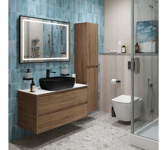 Подвесная тумба со столешницей и накладной раковиной BelBagno KRAFT 80 KRAFT80RT-KEPBO-1302H301-SET