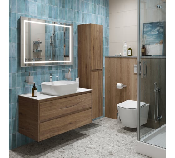 Подвесная тумба со столешницей и накладной раковиной BelBagno KRAFT 80 KRAFT80RT-KEPBO-1302-SET