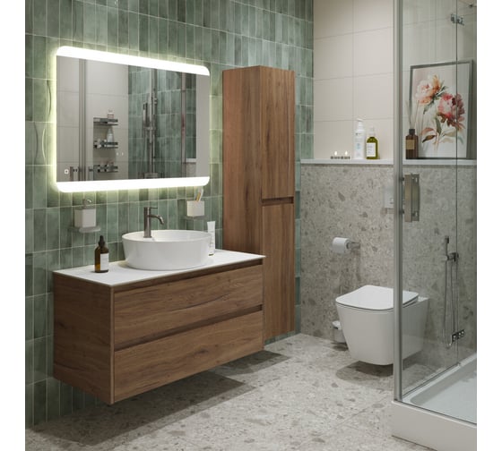 Подвесная тумба со столешницей и накладной раковиной BelBagno KRAFT 80 KRAFT80RT-KEPBO-1306-SET
