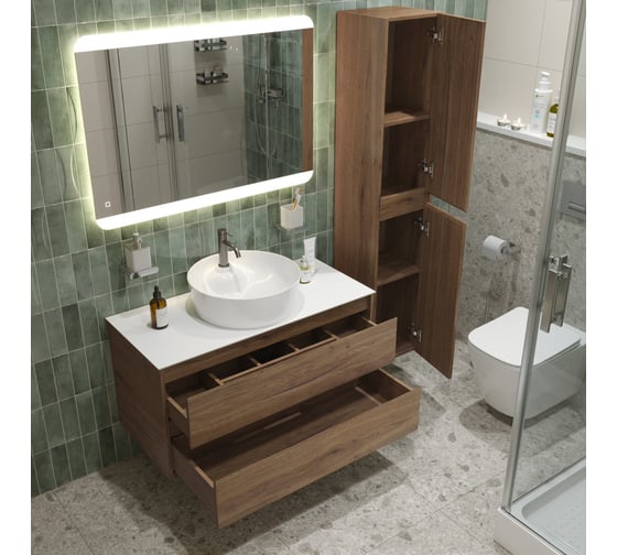 Подвесная тумба со столешницей и накладной раковиной BelBagno KRAFT 80 KRAFT80RT-KEPBO-1306-SET