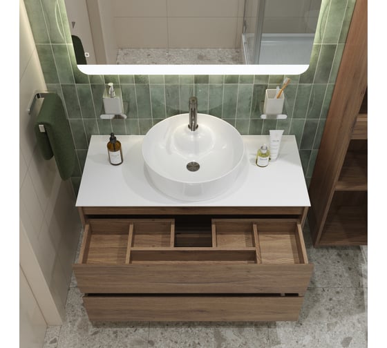 Подвесная тумба со столешницей и накладной раковиной BelBagno KRAFT 80 KRAFT80RT-KEPBO-1306-SET